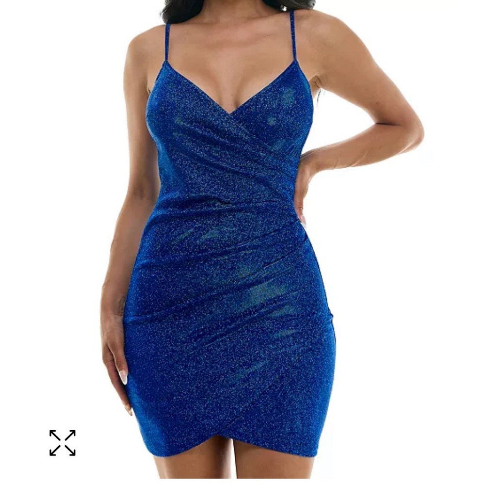 BCX junior’s  glitter bodycon faux-wrap dress M